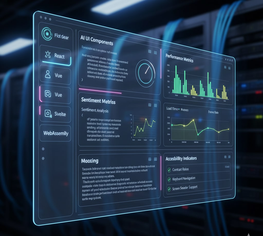 Frontend development trends with modern frameworks and performance metrics