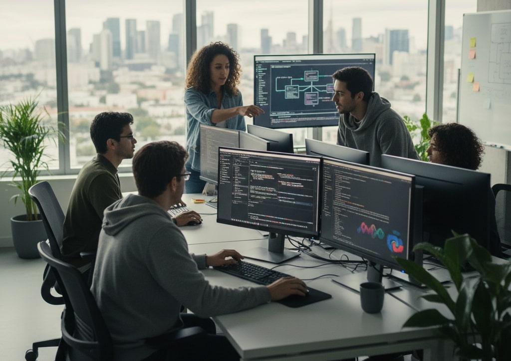 Software development team collaboration using multiple programming languages