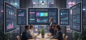 Social media marketer planning business growth strategy