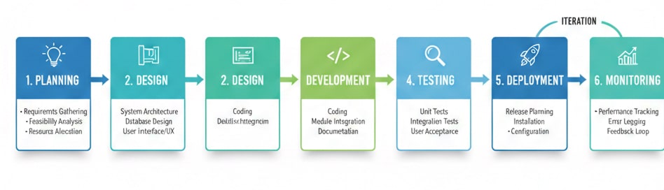 Structured development process stages